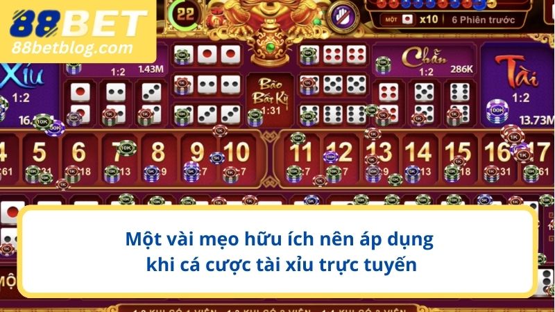Một vài mẹo hữu ích nên áp dụng khi cá cược tài xỉu trực tuyến